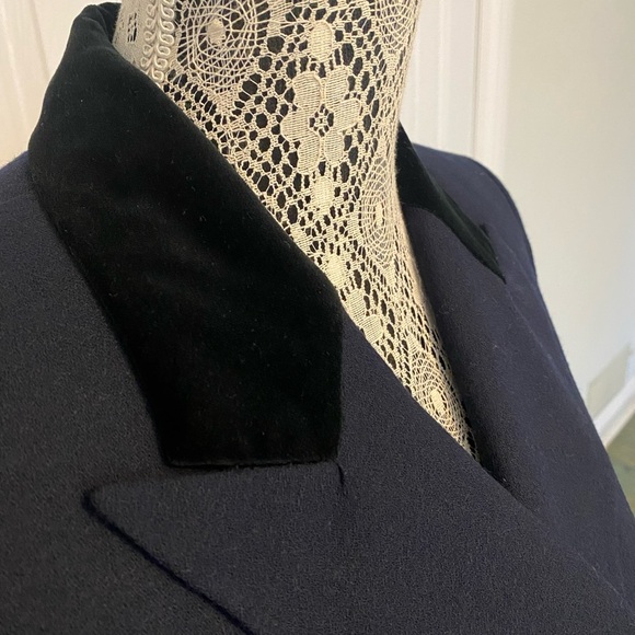 Jones New York virgin wool & velvet Women's Double-Breasted blazer 6 petite - Picture 5 of 11